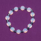 Opal And Silver Hematite Bracelet