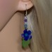 Navy Blue Flower Earrings