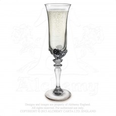 Wild Rose Pedestal Champagne Flute